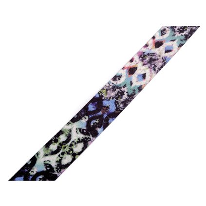 Gurtband mit abstraktem Muster beidseitig, glatt , Breite 50 mm (Varianta Multicolor, Balení 45 m)