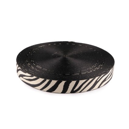 Gurtband beidseitig, glatt, Breite 38 mm (Varianta 1 hellbeige schwarz, Balení 1 m)