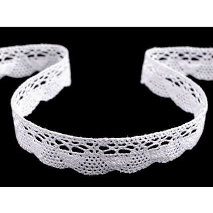 Klöppelspitze, Baumwolle, Breite 22 mm (Varianta 1 weiß, Balení 22.5 m)