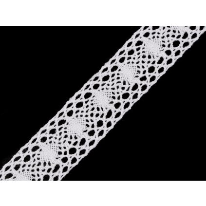 Klöppelspitze/Einsatzspitze, Breite 30 mm (Varianta 1 weiß, Balení 22.5 m)