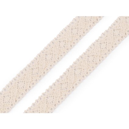 Klöppelspitze/Einsatzspitze aus Baumwolle, Breite 19 mm (Varianta 1 weiß, Balení 13.5 m)