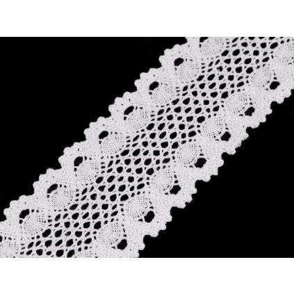 Klöppelspitze/Einsatzspitze, Breite 60 mm (Varianta 1 weiß, Balení 13.5 m)