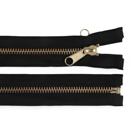 Messing-Zeltreißverschluss Nr. 5 mit beidseitigem Schieber, Länge 250 cm (Varianta schwarz aus Messing, Balení 1 Stück)