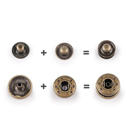 Metalldruckknöpfe für mitteldicke Stoffe, Ø 15 mm, aus rostfreiem Stahl (Varianta 1 Nickel, Balení 50 Set)