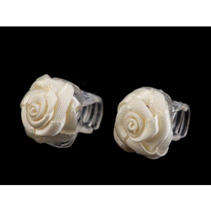 Haarklammer klein 10x13-15 mm mit Rose (Varianta 4 (15mm) weiß, Balení 10 Stück)