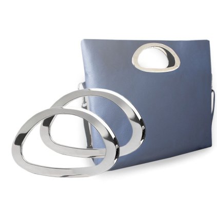 Taschengriffe aus Metall 8,9 x 15,3 cm (Varianta Nickel, Balení 2 Paar)