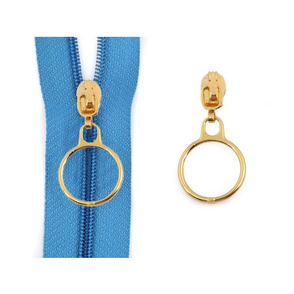 Schieber mit Ring für Spiralreißverschlüsse Nr. 3 (Varianta 1 Nickel, Balení 5 Stück)