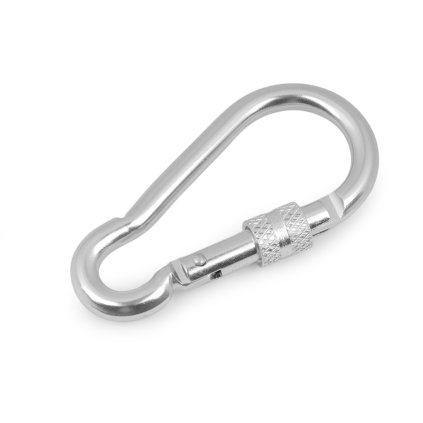 Metallkarabiner mit Sicherung (Varianta 1 Nickel, Balení 1 Stück)