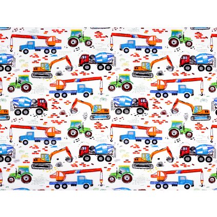 Baumwollstoff/Leinen LKWs (Varianta (317) weiß, Balení 1 m)