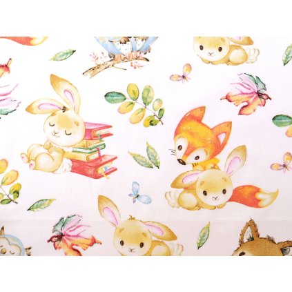 Baumwollstoff/Leinen Tierchen (Varianta (881) weiß, Balení 1 m)