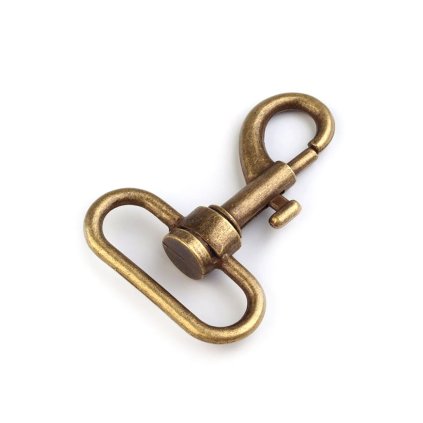 Metall-Drehkarabiner, Durchzug 38 mm (Varianta 2 altmessing, Balení 1 Stück)