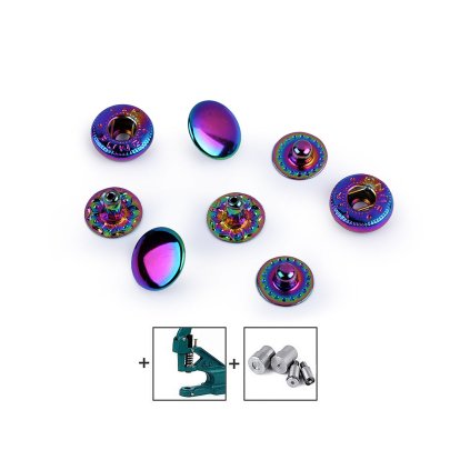 Metalldruckknöpfe für mitteldicke Stoffe, Ø 10 mm, regenbogenfarbig (Varianta Multicolor, Balení 10 Set)