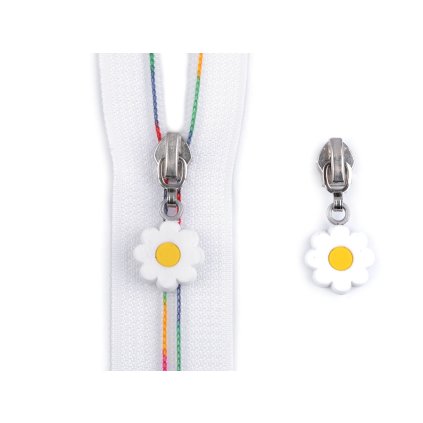 Schieber für Spiralreißverschlüsse Nr. 6 Blume (Varianta weiß, Balení 5 Stück)