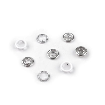 Roland Baby Druckknöpfe für dünne Stoffe, Ø 10 mm, farbig lackiert (Varianta 1 weiß, Balení 50 Set)