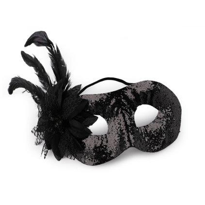 Karnevals-Augenmaske mit Federn (Varianta 1 rot, Balení 1 Stück)