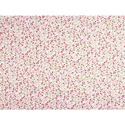 Baumwollstoff/Leinwand kleine Blümchen (Varianta 1 (22341-1) rot, Balení 1 m)