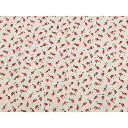 Baumwollstoff/Leinwand kleine Blümchen (Varianta 1 hell-créme rosa, Balení 1 m)