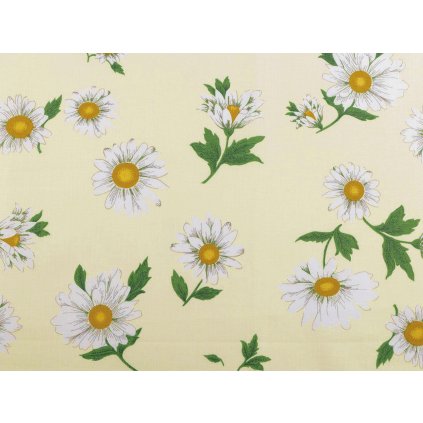 Baumwollstoff/Leinwand Margeriten (Varianta hell-créme, Balení 1 m)