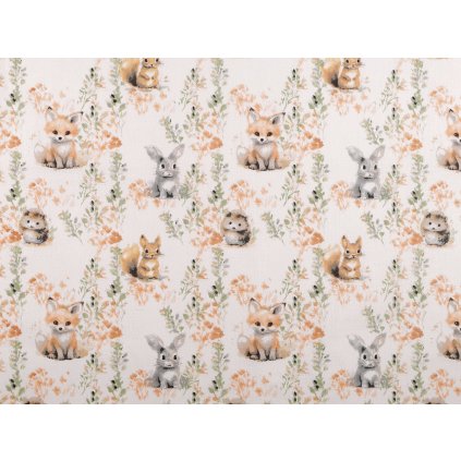Baumwollstoff/Leinwand Tierchen (Varianta 959 weiß, Balení 1 m)