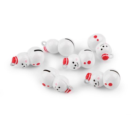 Schellen/Glocken Schneemann (Varianta 1 weiß rot, Balení 2 Stück)