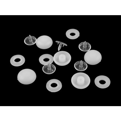 Kunststoff-Kappenknopf zum Beziehen, Größe 26" (Varianta weiß, Balení 25 Set)