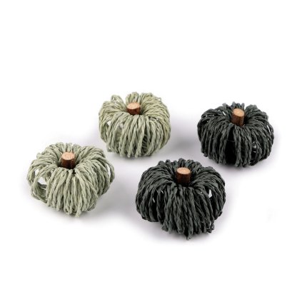 Kürbis aus Raffia-Bast zum weiteren Arrangieren (Varianta 2 grün, Balení 4 Stück)