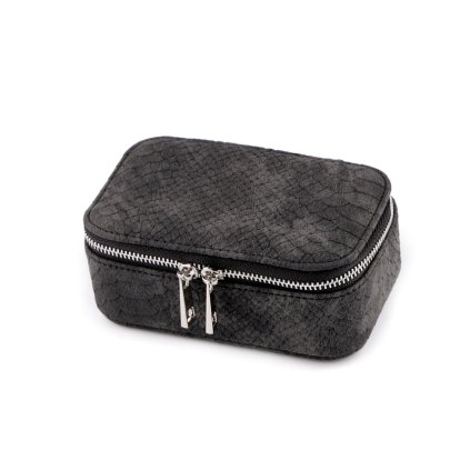 Kleine Schmuckschatulle mit Reißverschluss, 8 x 13 x 6 cm (Varianta 1 grau-trüb, Balení 1 Stück)