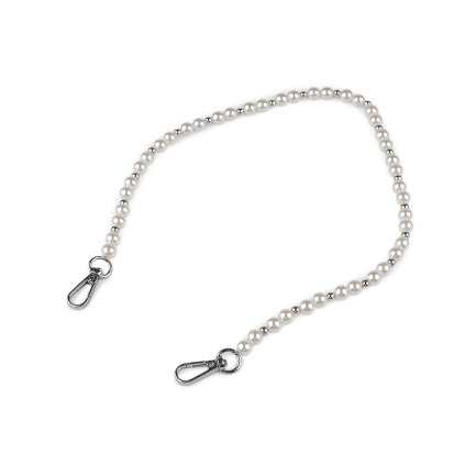 Perlenkette/Henkel für Handtaschen und Handys, Länge 60 cm (Varianta 1 perlmutt Nickel, Balení 1 Stück)