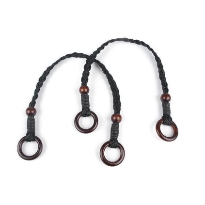 Taschengriffe geflochten Länge 48–50 cm mit Ringen (Varianta 2 dunkelbraun, Balení 2 Stück)