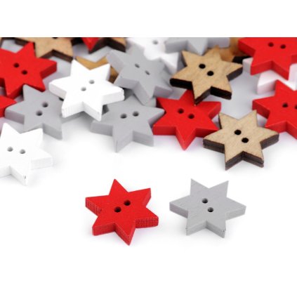 Holzknöpfe dekorativ Stern (Varianta 1 weiß, Balení 10 Stück)