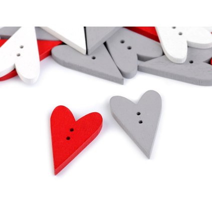 Holzknöpfe dekorativ Herzen (Varianta 1 weiß, Balení 10 Stück)