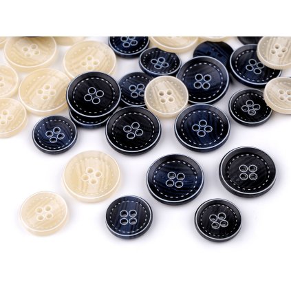 Knopf mit Naht-Aufdruck Größe 32", 40" (Varianta 1 (32") hellbeige, Balení 50 Stück)