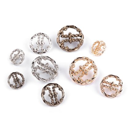 Metallknopf, Größe 24"; 32"; 38" (Varianta 1 (24") Nickel, Balení 5 Stück)