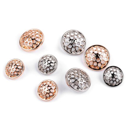 Perforierter Metallknopf, Größe 28"; 36" (Varianta 1 (28") Nickel, Balení 5 Stück)