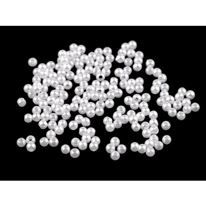 Wachsperlen aus Konststoff Glance / Perlen Ø3 mm (Varianta 33 weiß, Balení 10 g)