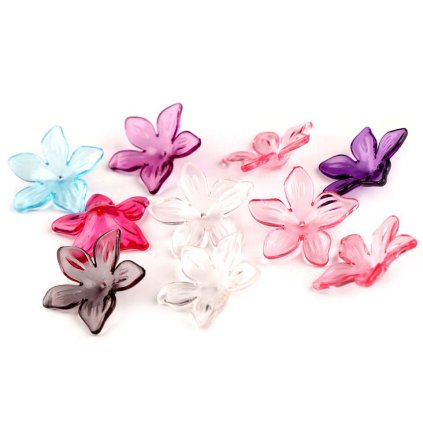 Kunststoffperlen Blüte/Rock Ø 25–29 mm (Varianta 4 (04) - 29 mm Oleander Rosa, Balení 20 Stück)