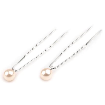 Haarspangen mit Perle Ø8 mm (Varianta 1 perlmutt-weiß, Balení 2 Stück)