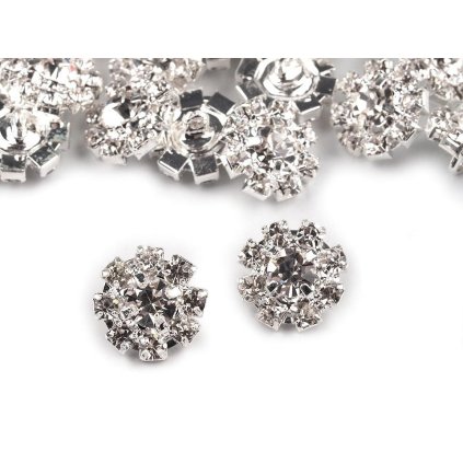 Strassknopf Größe 16" (Varianta 3 (16") Crystal, Balení 1 Stück)