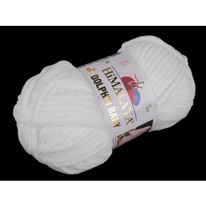 Strickgarn Chenille Dolphin Baby 100 g (Varianta 1 (80301) weiß, Balení 1 Stück)