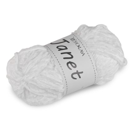Chenille-Strickgarn Janet, 100 g (Varianta 1 weiß, Balení 1 Stück)