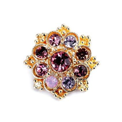 Kleine Brosche Blume / Blüte mit geschliffenen Steinchen (Varianta 2 rosa gold, Balení 1 Stück)