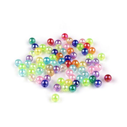 Kunststoffperlen mit AB-Effekt, Ø 6 und 8 mm (Varianta 1 (Ø6 mm) Mix, Balení 10 g)