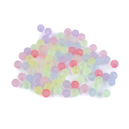 Kunststoffperlen transparent, matt, Ø 6 mm (Varianta Mix, Balení 10 g)