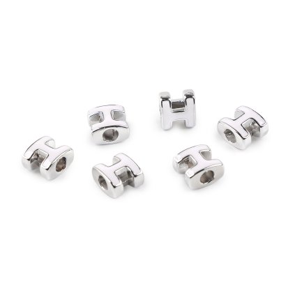 H-förmige Kunststoffperlen mit großem Loch, 10 x 11 mm (Varianta 1 weiß, Balení 10 Stück)