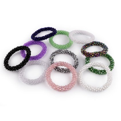 Armband/Gummiband aus geschliffenen Perlen (Varianta 1 Crystal, Balení 1 Stück)