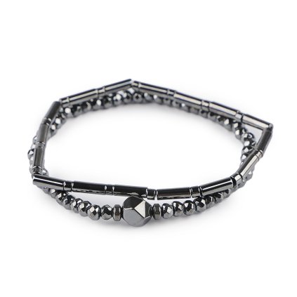 Elastische Armbänder aus Hämatit, Set 2 Stk. (Varianta Grau Hematit, Balení 1 Set)