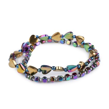 Set flexible Armbänder aus Hämatit, 2 Stk. (Varianta 1 Mix, Balení 1 Set)