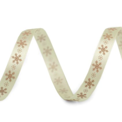 Satinband Flocken Breite 9 mm Weihnachten (Varianta 5 weihnachtlich rot weiß, Balení 5 m)