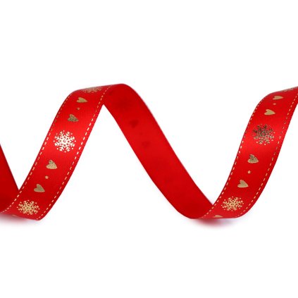Weihnachten Satinband Breite 15 mm (Varianta rot gold, Balení 5 m)