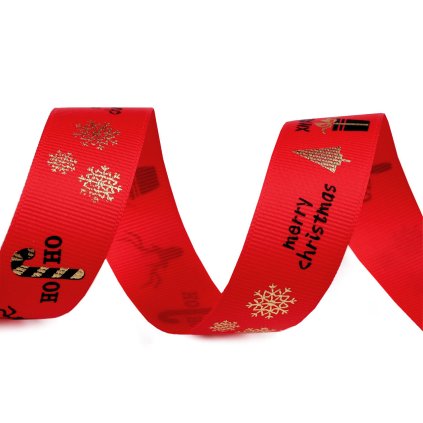 Weihnachts-Ripsband, Breite 25 mm (Varianta 1 weiß schwarz, Balení 3 m)